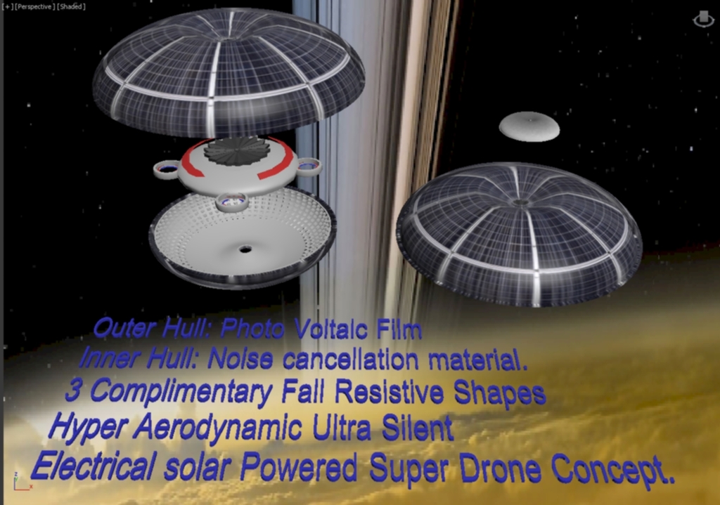 Noise Cancelling Photovoltaic Super Drone Concept 01