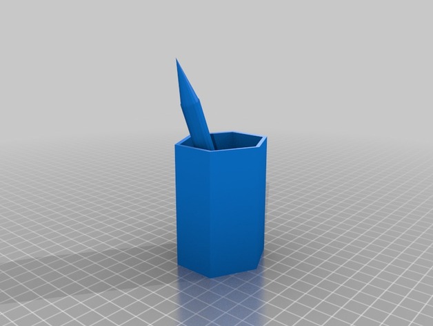 Pencil container with a fake pencil