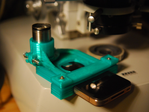 Microscope adapter for Apple iPhone 4 or 4s camera
