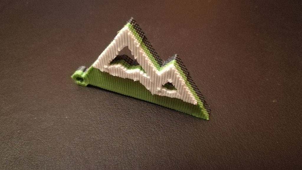 Mountain Keychain blocky with snow for multicolor