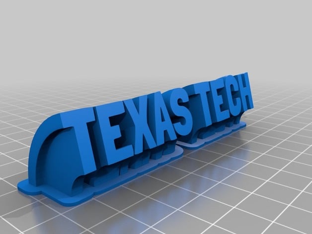 Customized Sweeping name plate TEXAS TECH