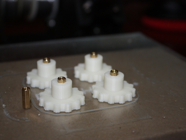 Knobs for M3 Brass Standoffs (for FlashForge Creator Glass Clips)