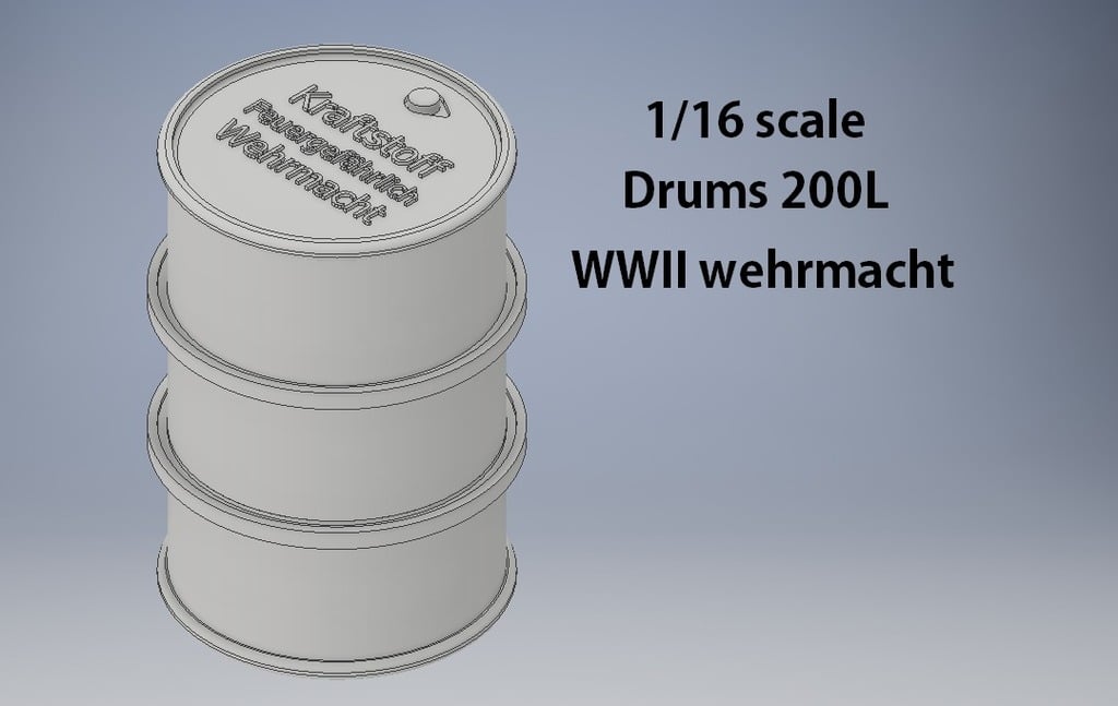 Drums Drumcan 1/16 1:16 scale for RC WWII German Tank