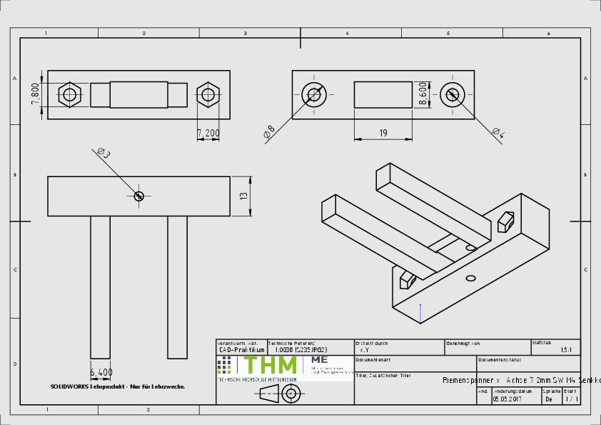 ANET A8 X- axis belt Tensioner (x- Achsen Riemenspanner) M4 