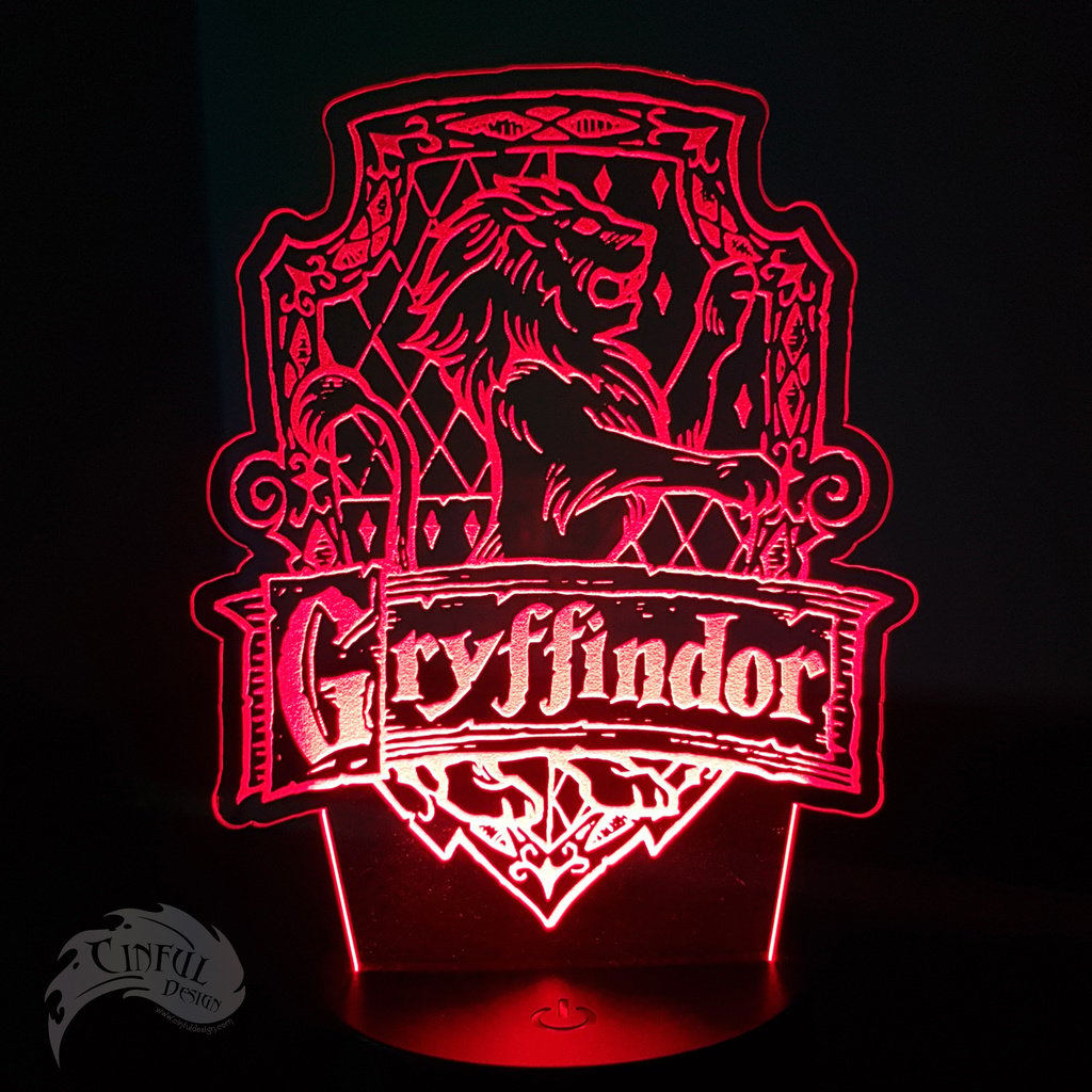 Gryfindor Houser Crest - LED Lamp Plate