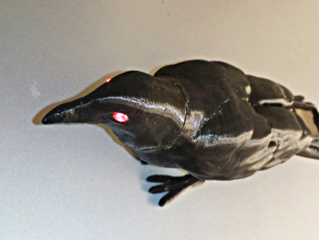 Halloween Crow with illuminated eyes
