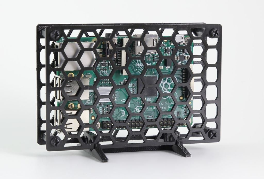 Honeycomb Raspberry Pi case (Updated with VESA100 mount)