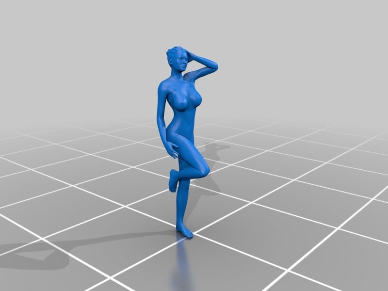 Nude model standing