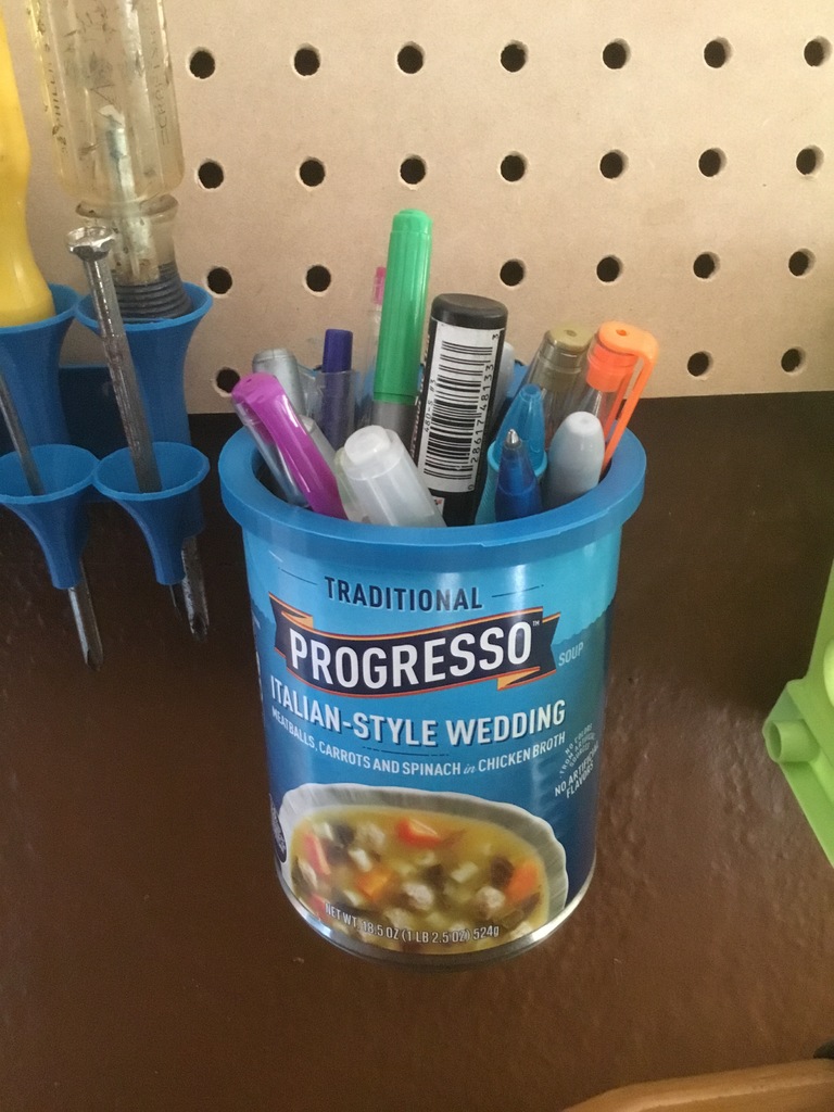 Soup Can Pegboard Holder