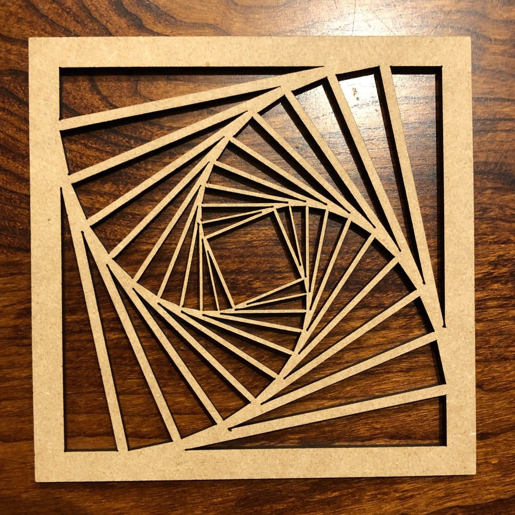 Laser cut tilted square pattern