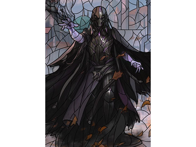 Davriel Rogue Shadowmage Stained Glass Litho