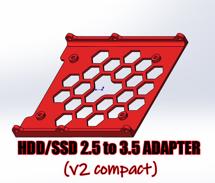 HDD/SSD 2.5 to 3.5 adapter (V2 compact)