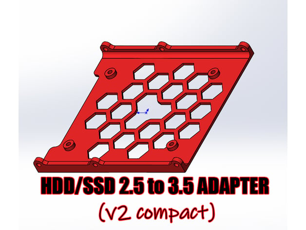 Hdd Ssd 2 5 To 3 5 Adapter V2 Compact By Aptem Maker Thingiverse
