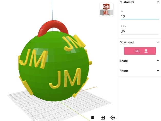 Craftml Customizable Ornament With Your Own Initials