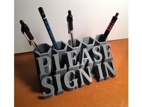 "Please Sign In" Desk Sign and Pen Holder