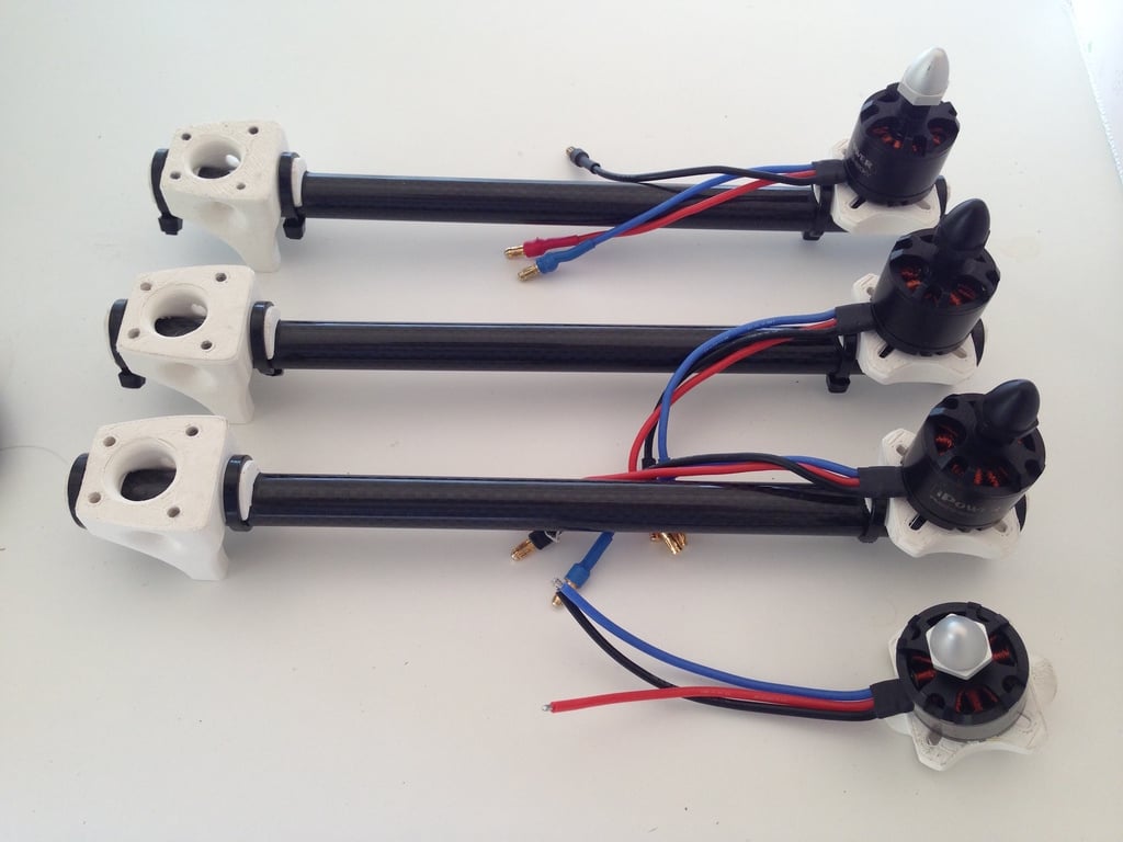 Motor and Frame mounts for CF quadcopter arm