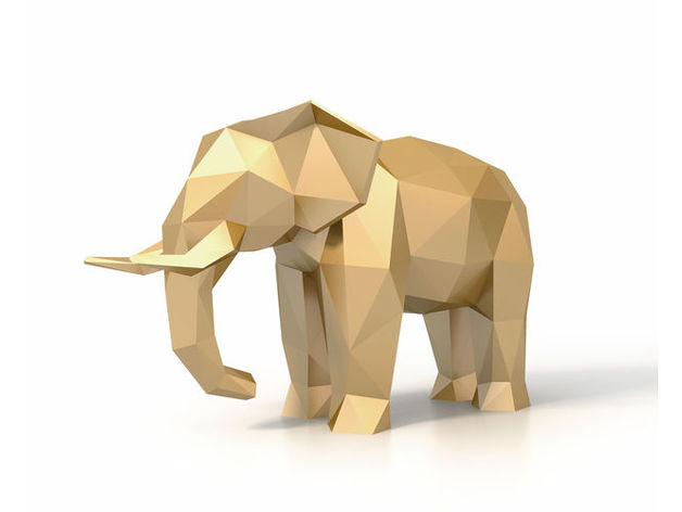 Elefante Geometrico Low Poly