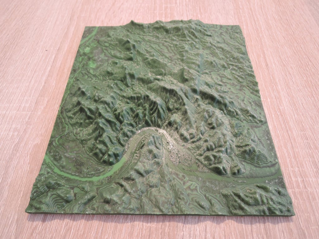 Topographic 3D Map - Danube Bend (Dunakanyar)