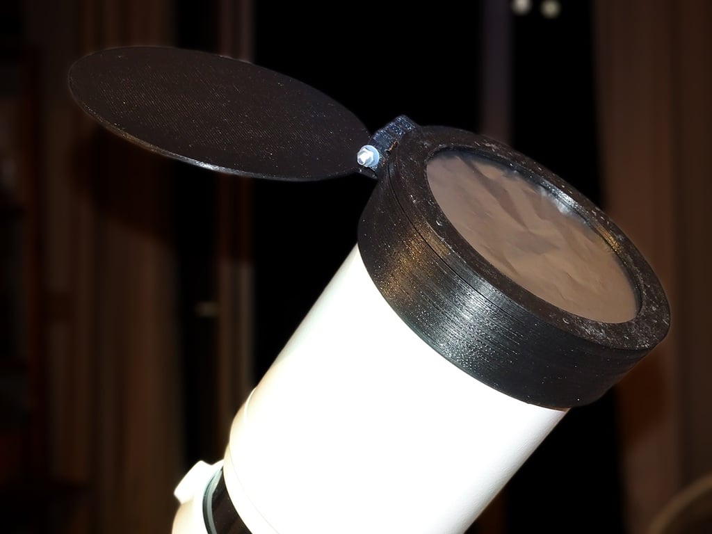 Solar eclipse photography filter holder for Baader AstroSolar filter, fits 85mm diameter lens