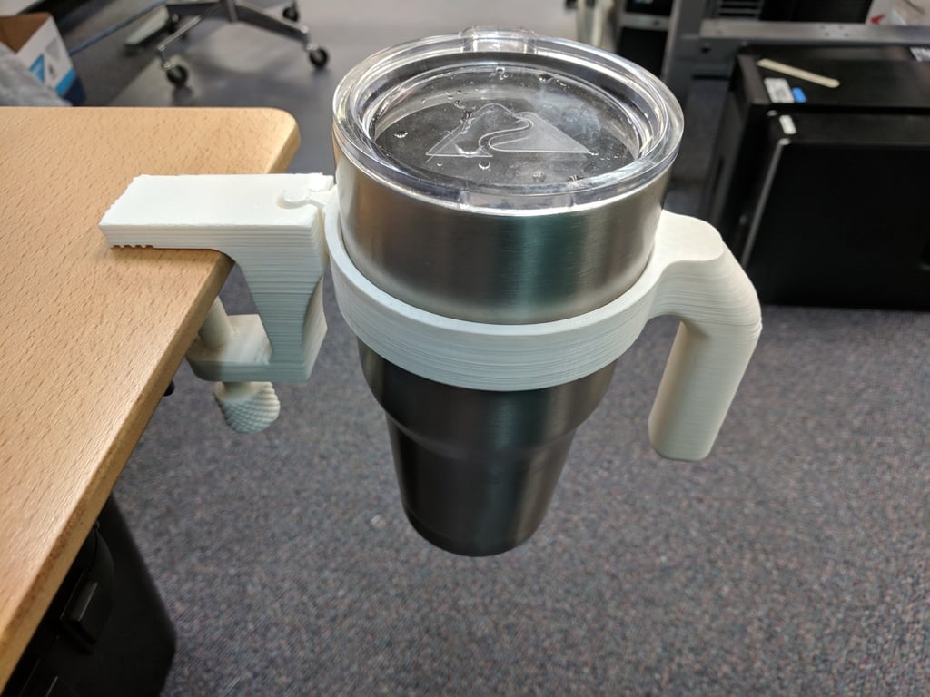 Tumbler cup holder with mounting  clamp