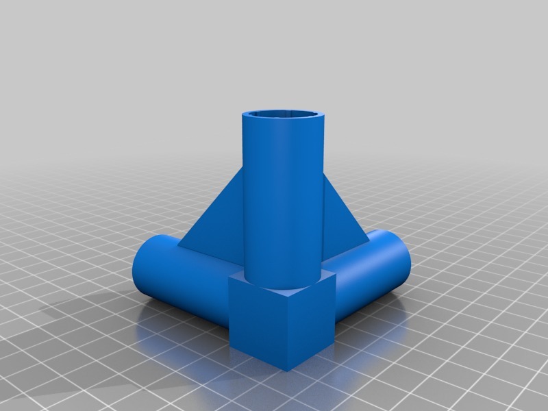 My Customized Customisable 3 way elbow joint for rods / tubes