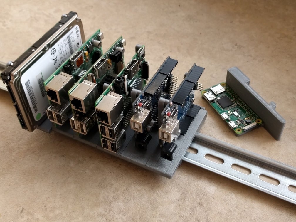 DIN Mounts: Pi, Arduino and disks