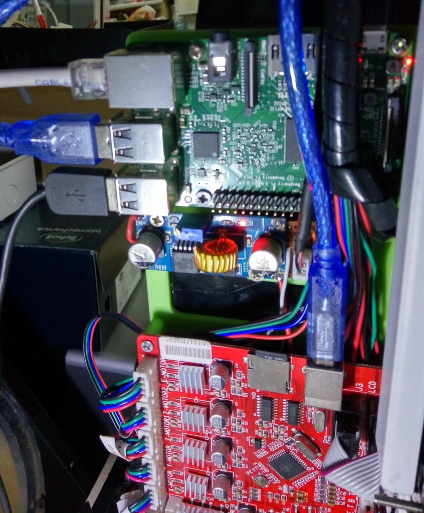 Anet A6 Raspberry Pi 3 and 5V Power Buck Converter Holder