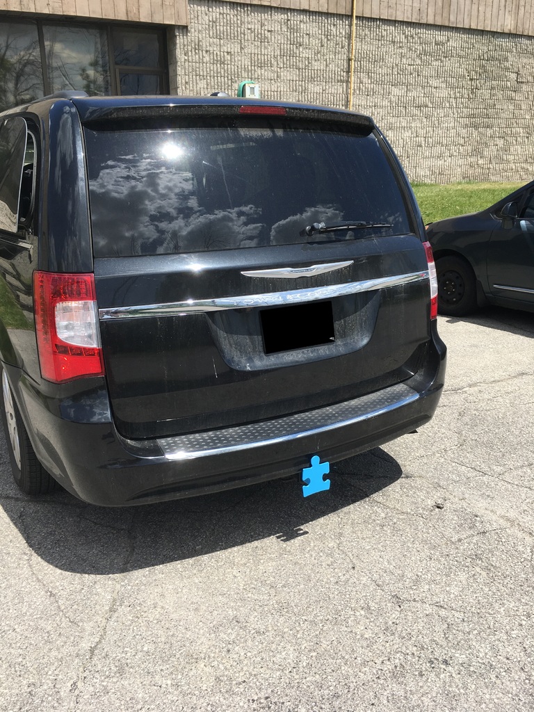 Receiver hitch cover for Autism Awareness Extended