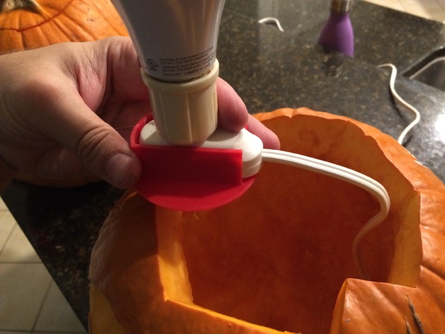 Pumpkin light bulb holder