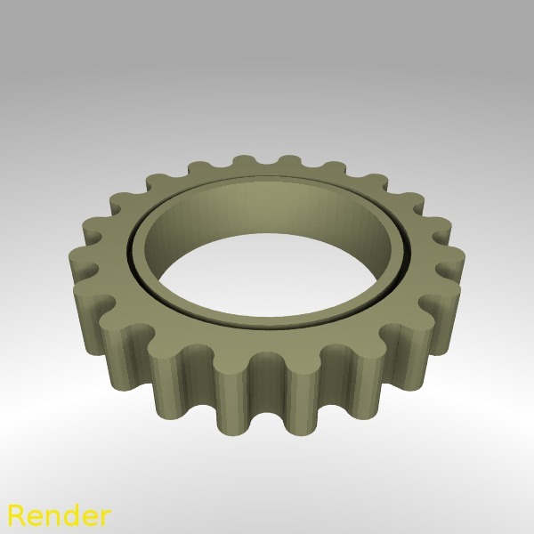 Rounded Gear Fidget Ring Thin - Size 7