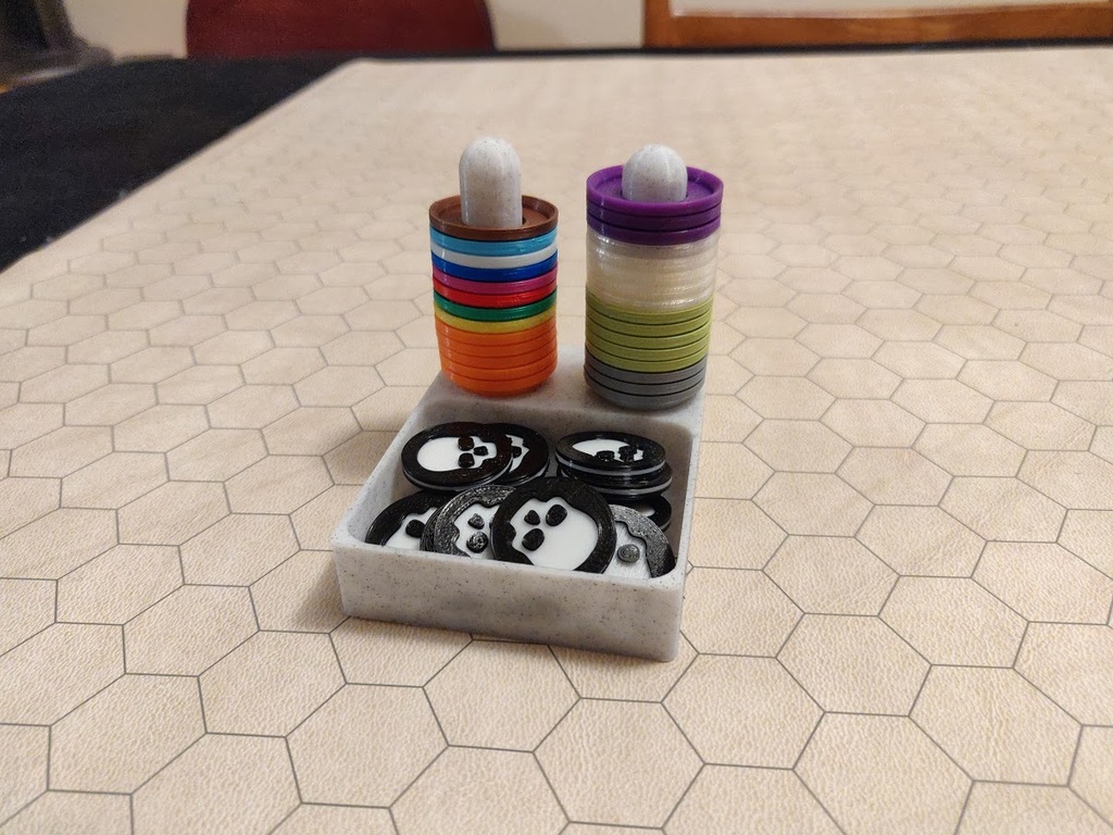 Holder for stackable mini markers and death tokens