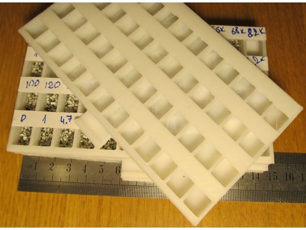 SMD resistors and capacitors tray