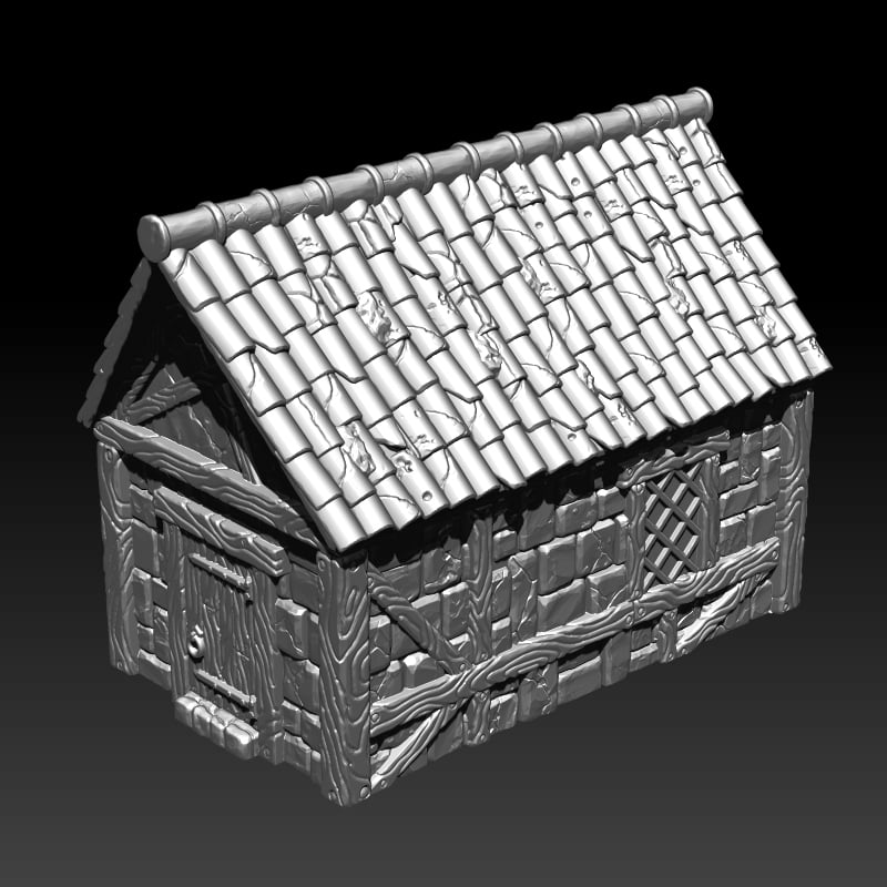 Small medieval house V2, Kickstarter teaser model 3Dlayeredscenery