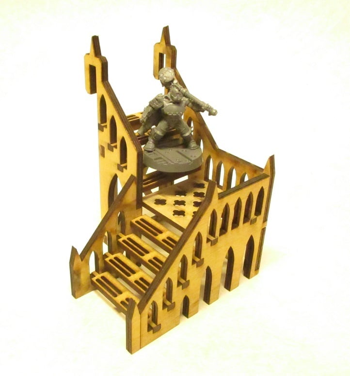 L-shaped staircase 8x8x8 cm for 3mm laser cut MDF