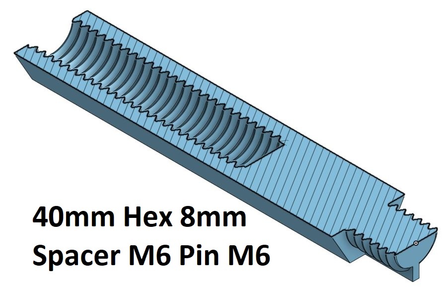 Hex 8 Spacer, Standoff 10, 20, 30, 40, 50, 60, 70, 80, 90, 100 mm; M6 Pin M6