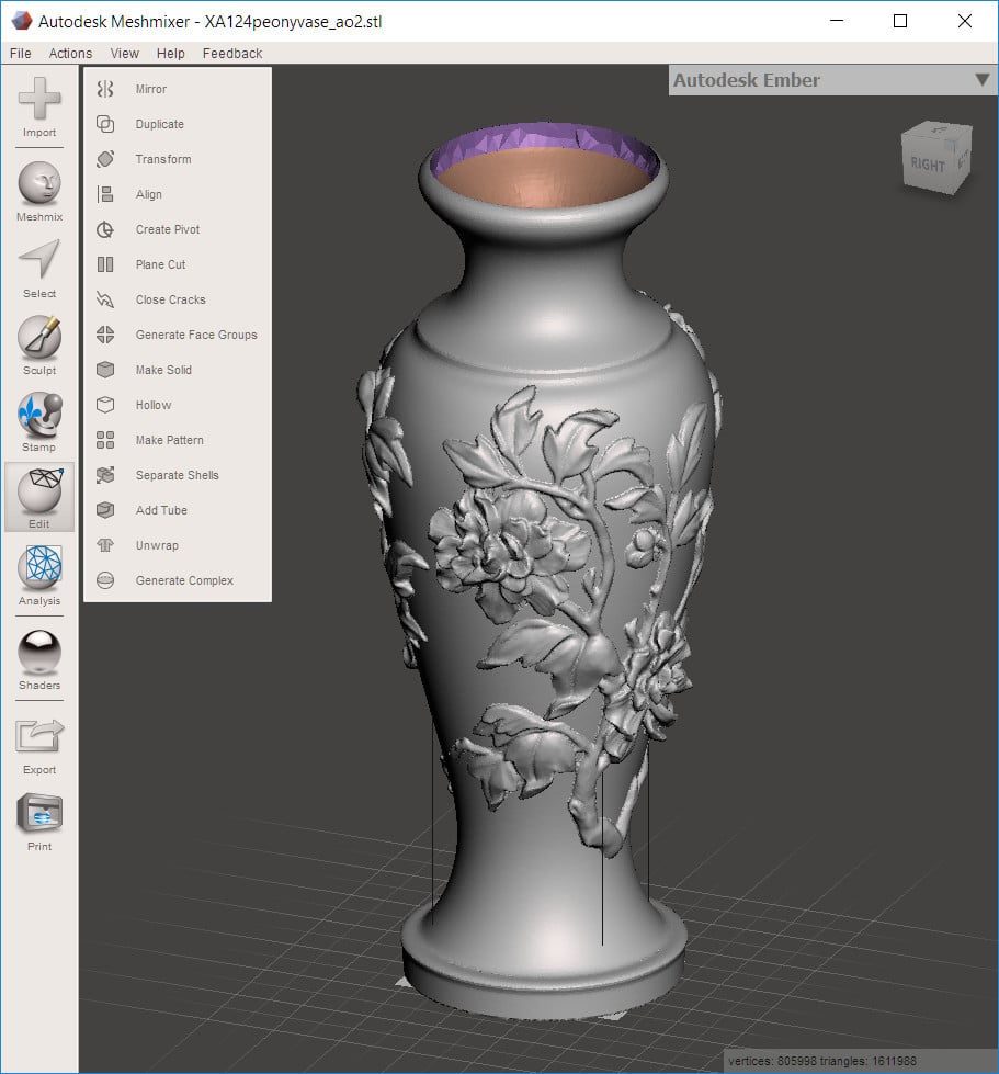 Peony Vase - cleaned up