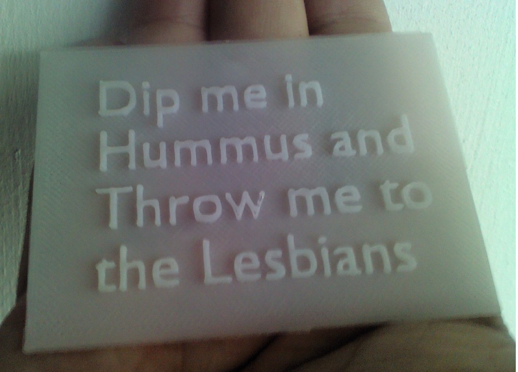 Dip me in hummus and throw me to the lesbians