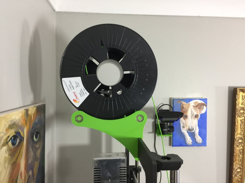 Roller filament spool holder - clip-on type - fits PRUSA mk3