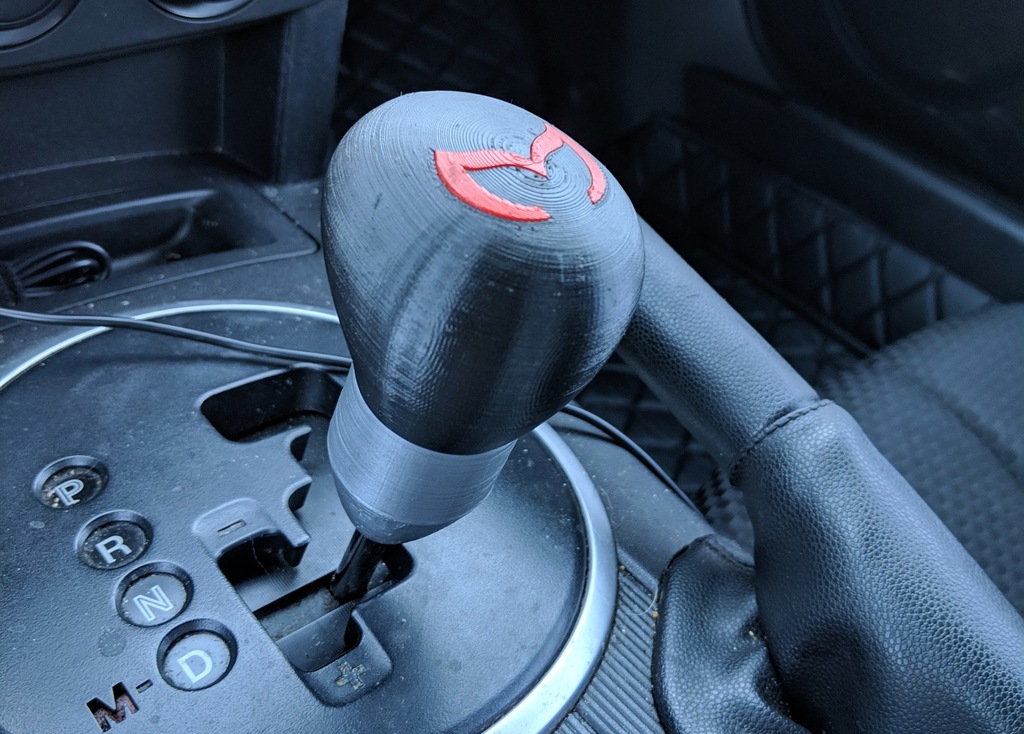 NC Miata Automatic Shift Knob with Mazda Batman Logo M8x1.25