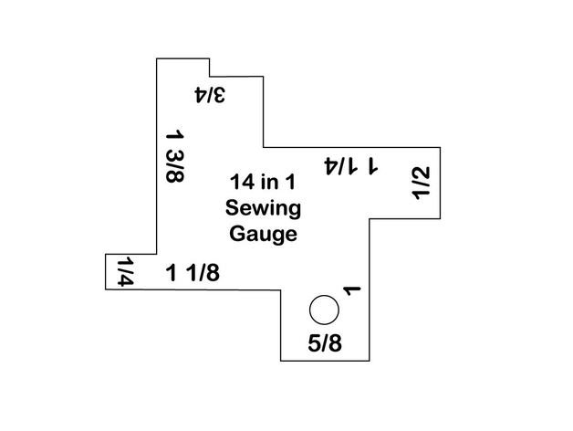 14 in 1 Sewing & Quilting Measuring Gauge Laser Cut