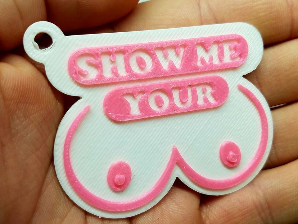 Show Me Your Boobs Keychain (NSFW)