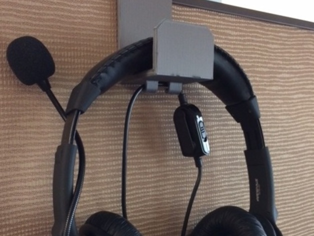 Headphone holder for office cube divider