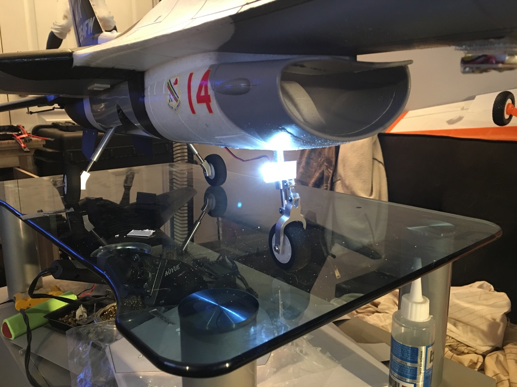 Freewing F16 70mm upgrade strut led holder