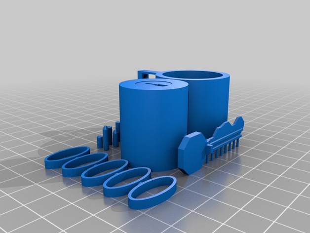 Tumbler Lock and Key 3D Printing Kit