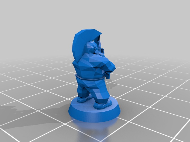 Dwarf slayer with axe 18mm low poly