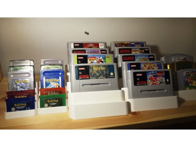Game cart holder (SNES, N64, Gameboy/GBA, DS, NES)