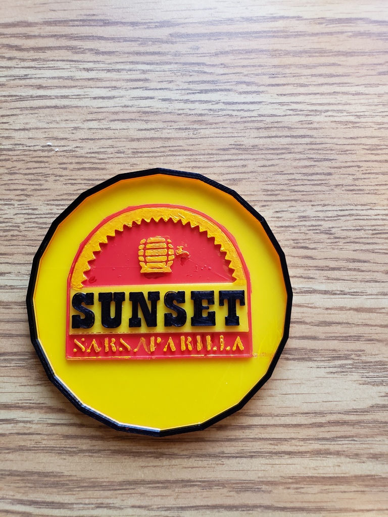 Sunset Sarsaparilla coaster