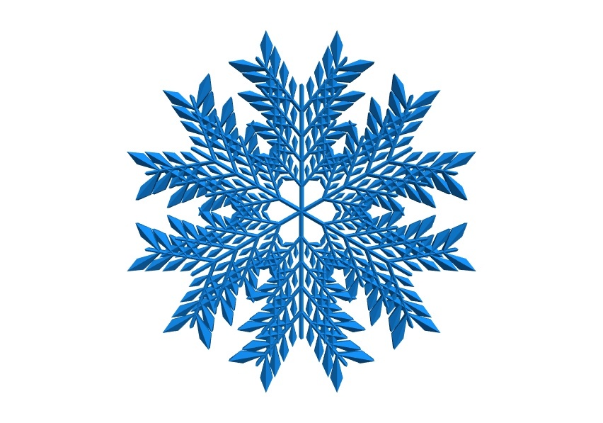 Leafy snowflake in BlocksCAD