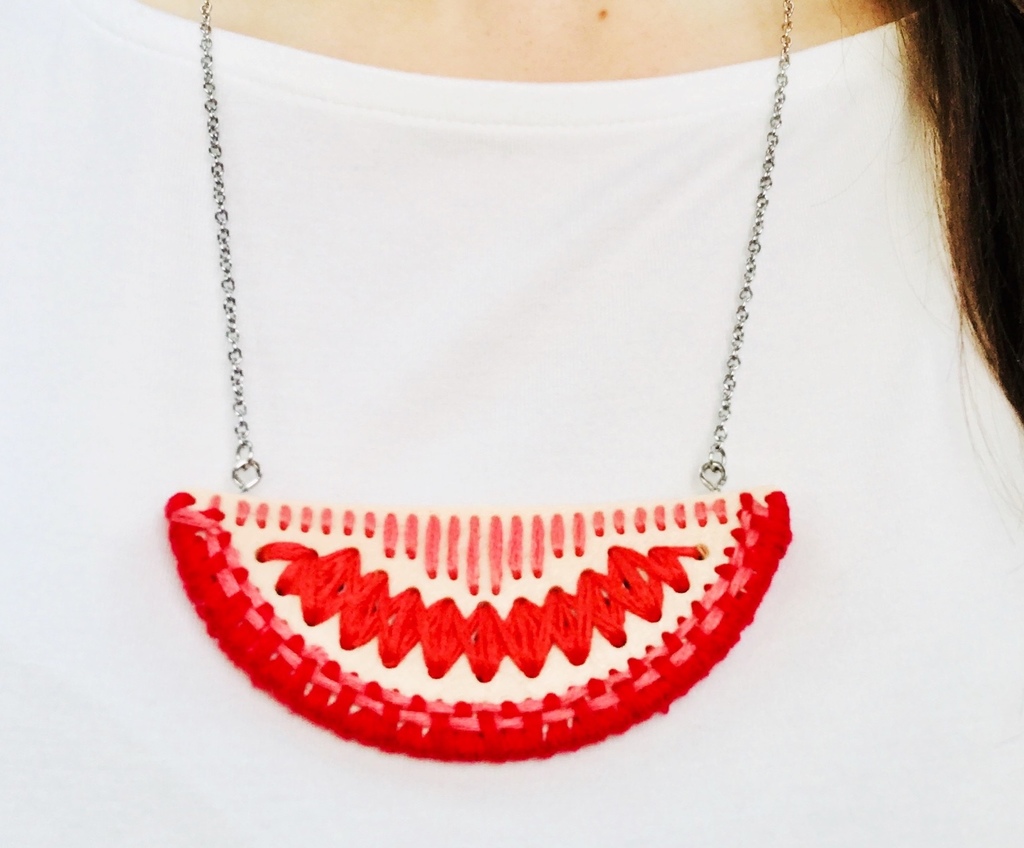 DIY 3D Print Embroidery Necklace