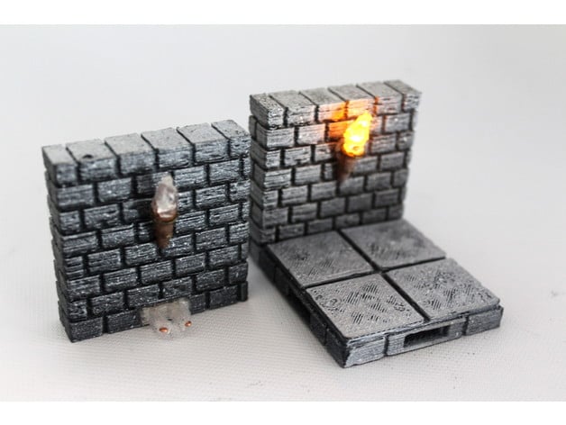 Image of OpenForge Cut-Stone OpenLOCK Torch Wall